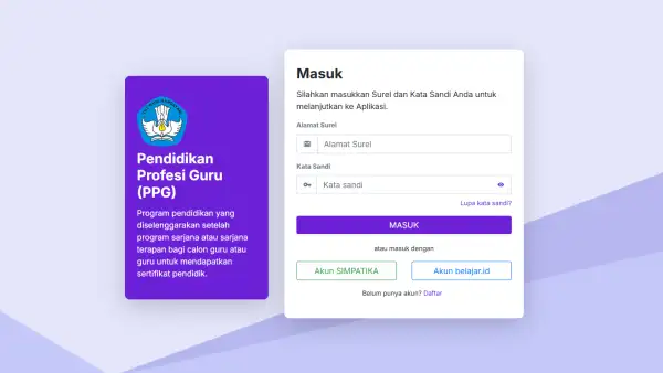 Login ke Dashboard SIMPKB