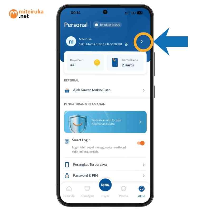 Cara Ganti Nomor HP rekening Raya 2
