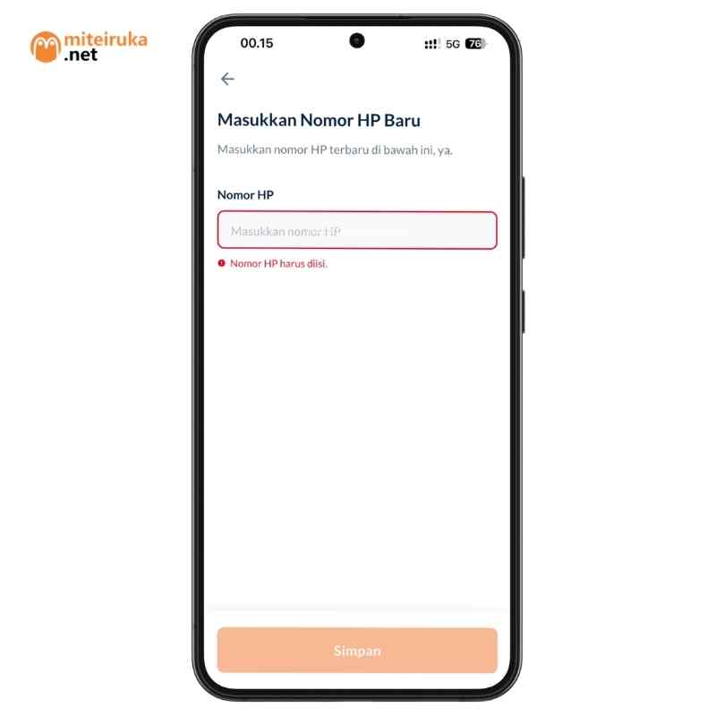 Cara Ganti Nomor HP rekening Raya 5